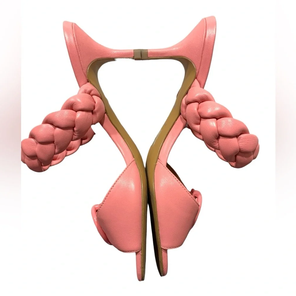 Coach Womens Mollie Pink Leather Slip On Open Toe Heel Sandals Shoes‎ SZ 7 - Picture 5 of 9